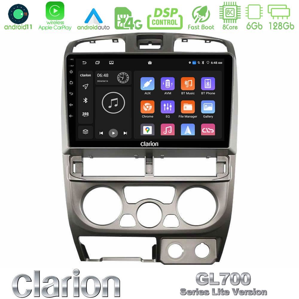 Clarion GL700 Lite Series 8Core Android11 6+128GB Isuzu D-Max 2004-2006 Navigation Multimedia Tablet 9" Με Carplay & Android Auto