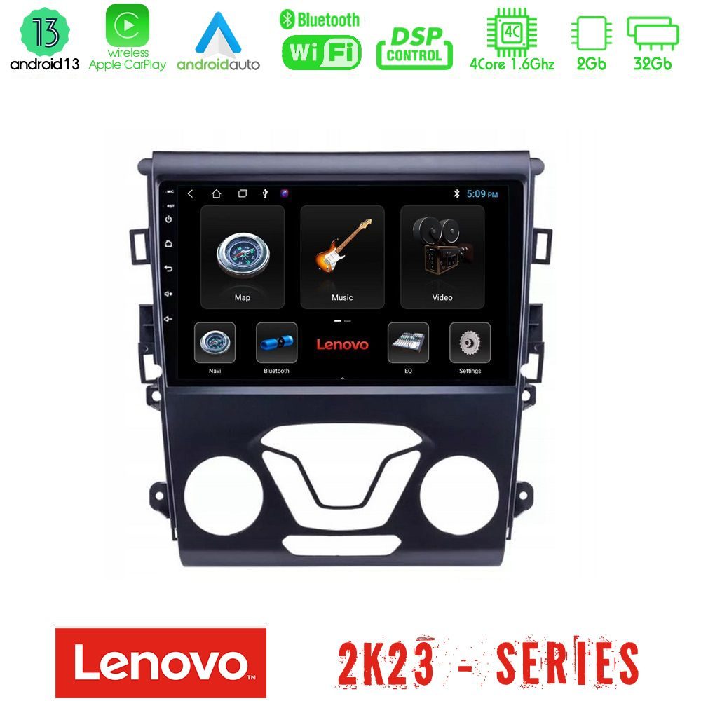 Lenovo Car Pad Ford Mondeo 2014-2017 4Core Android 13 2+32GB Navigation Multimedia Tablet 9"