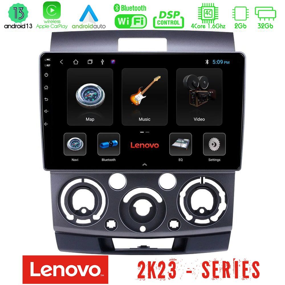 Lenovo Car Pad Ford Ranger/Mazda BT50 4Core Android 13 2+32GB Navigation Multimedia Tablet 9"