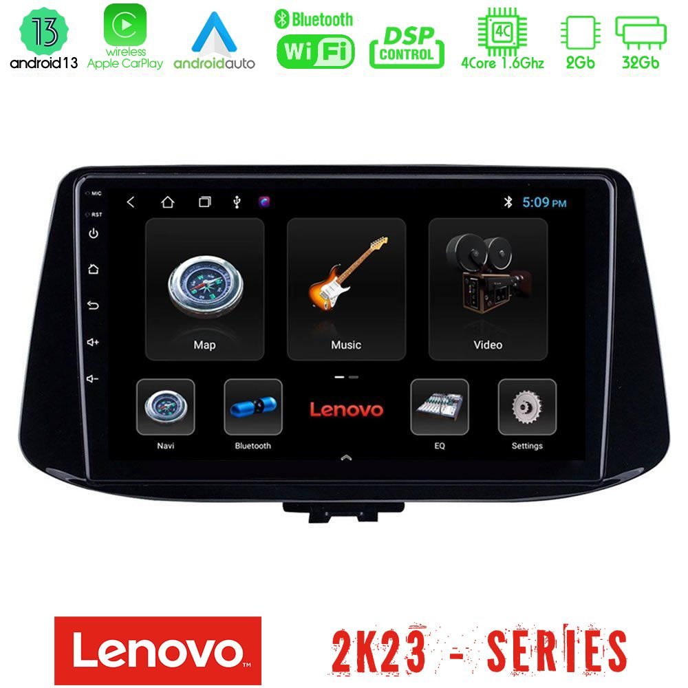 Lenovo Car Pad Hyundai i30 4Core Android 13 2+32GB Navigation Multimedia Tablet 9"
