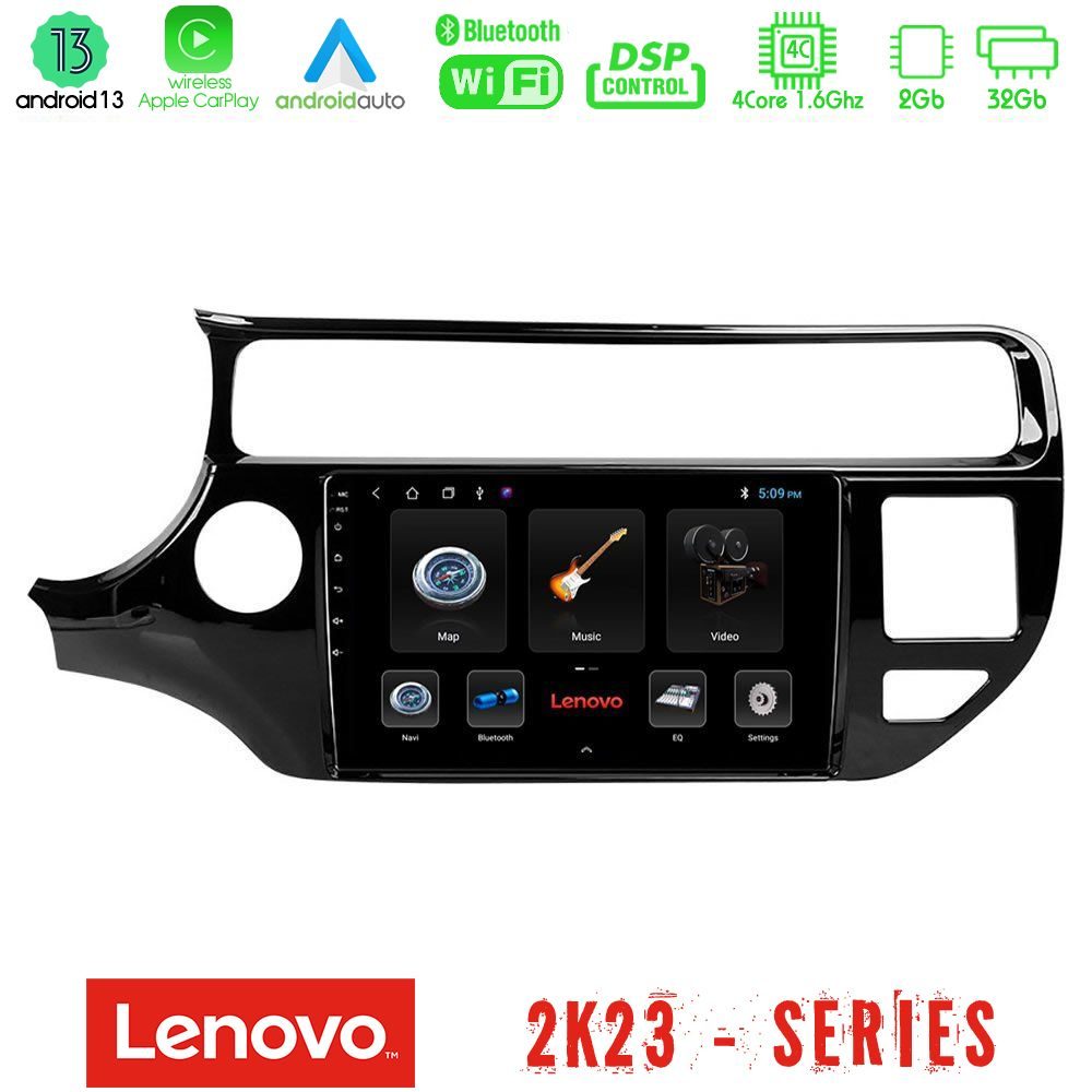 Lenovo Car Pad Kia Rio 2015-2017 4Core Android 13 2+32GB Navigation Multimedia Tablet 9"