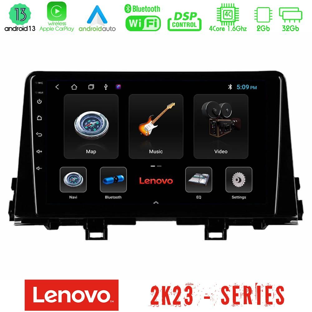 Lenovo Car Pad Kia Picanto 2017-2021 4Core Android 13 2+32GB Navigation Multimedia Tablet 9"