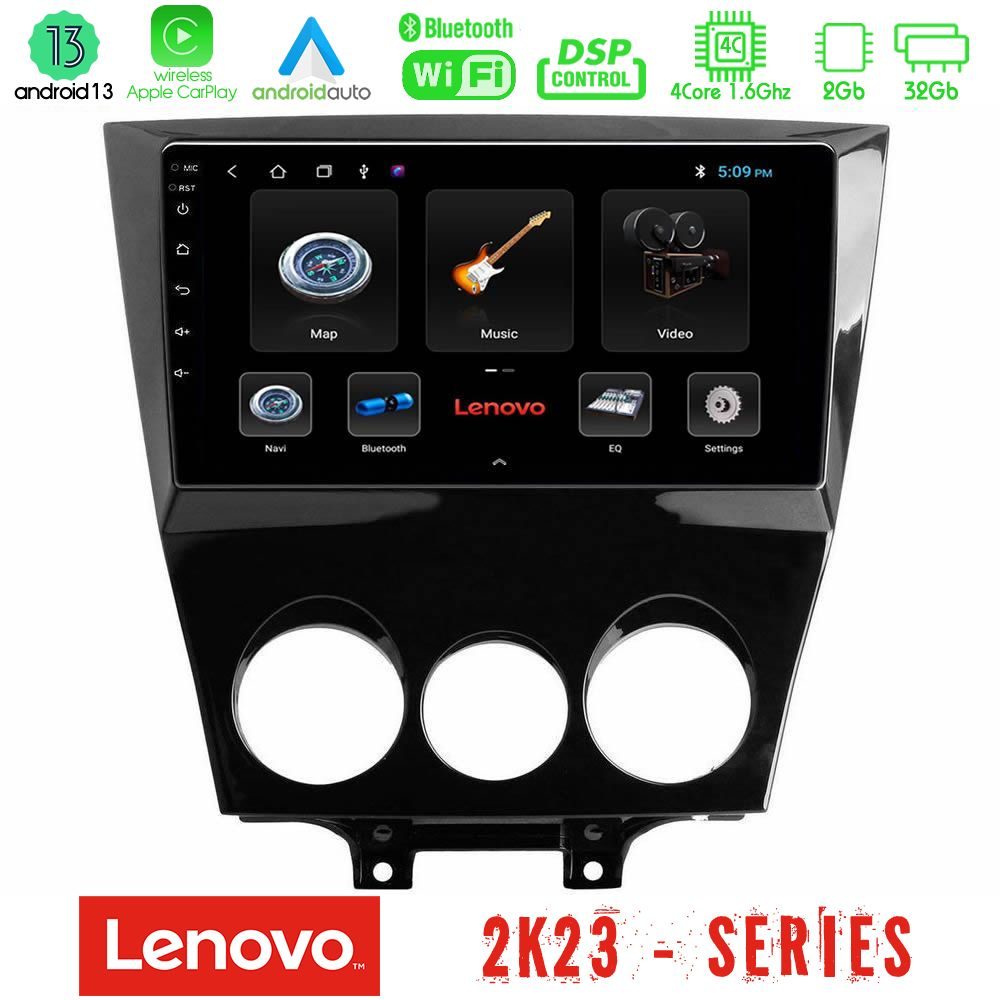 Lenovo Car Pad Mazda RX8 2008-2012 4Core Android 13 2+32GB Navigation Multimedia Tablet 9"
