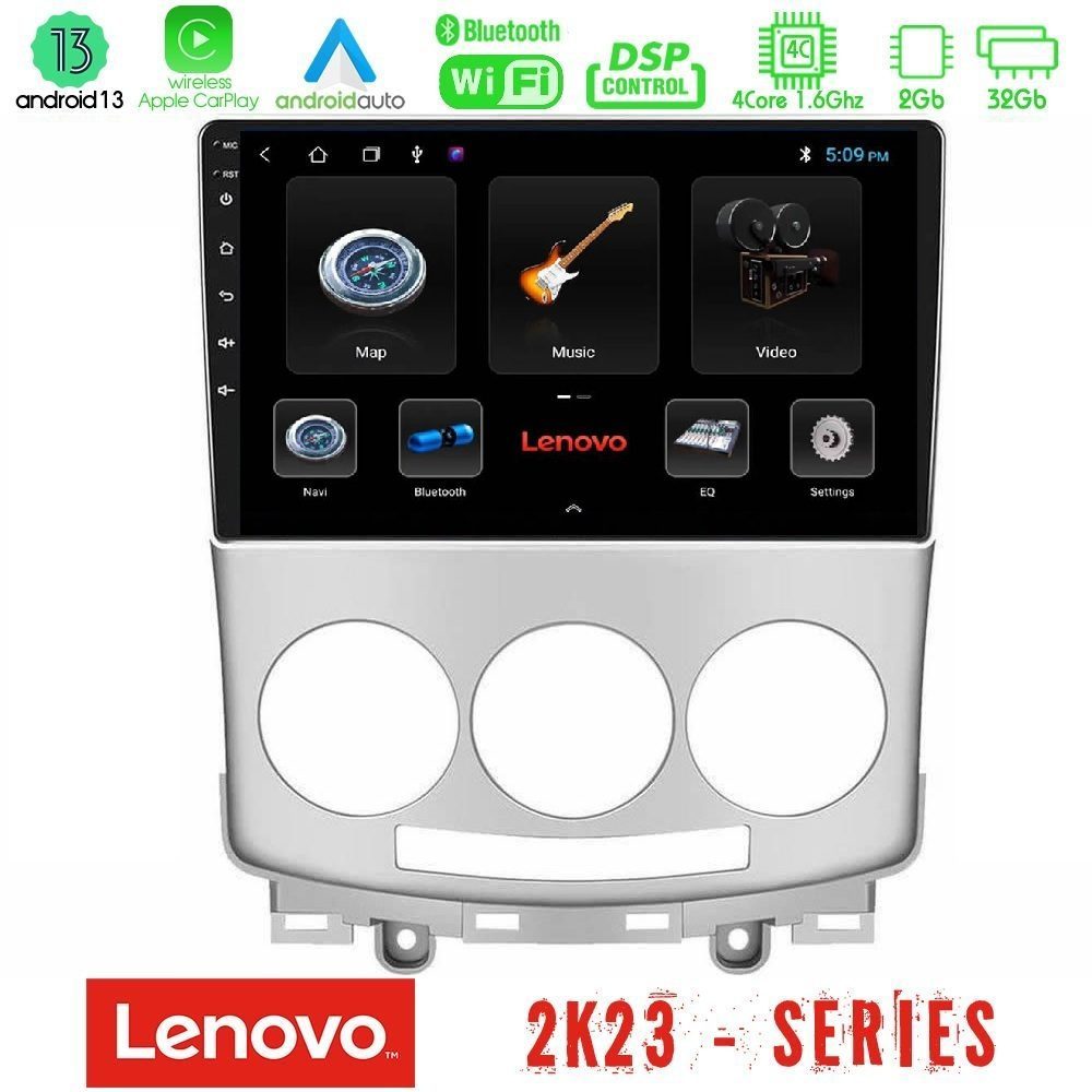 Lenovo Car Pad Mazda 5 2004-2010 4Core Android 13 2+32GB Navigation Multimedia Tablet 9"