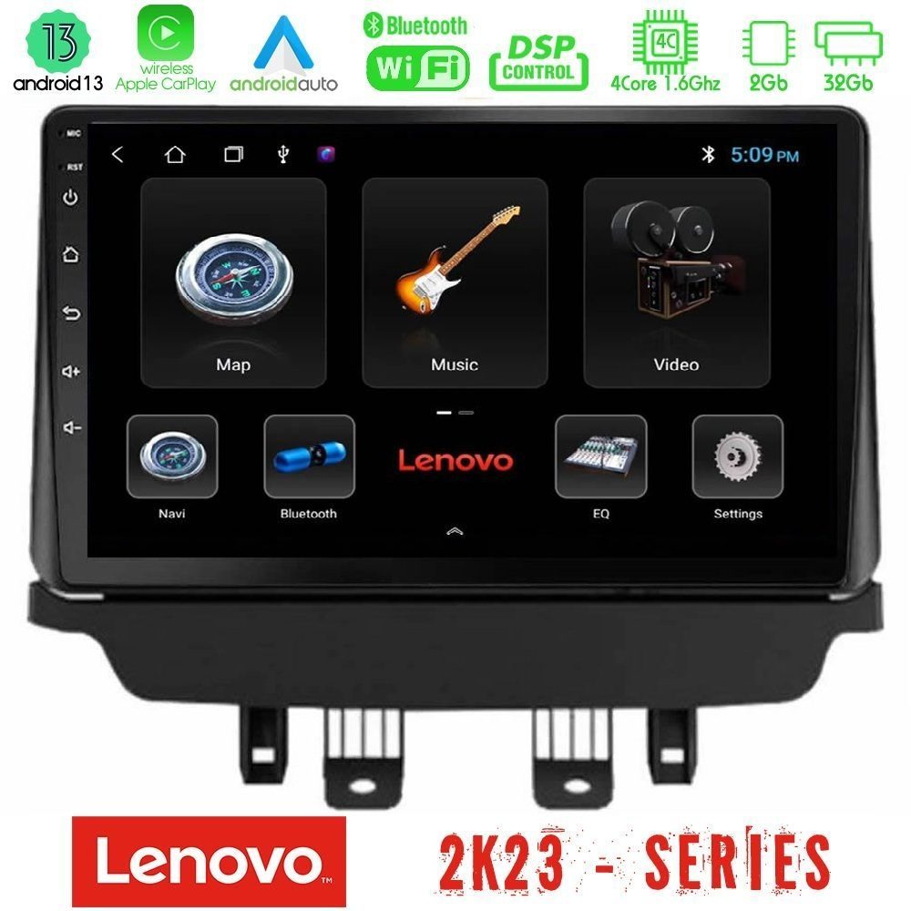 Lenovo Car Pad Mazda 2 2014-2021 4Core Android 13 2+32GB Navigation Multimedia Tablet 9"
