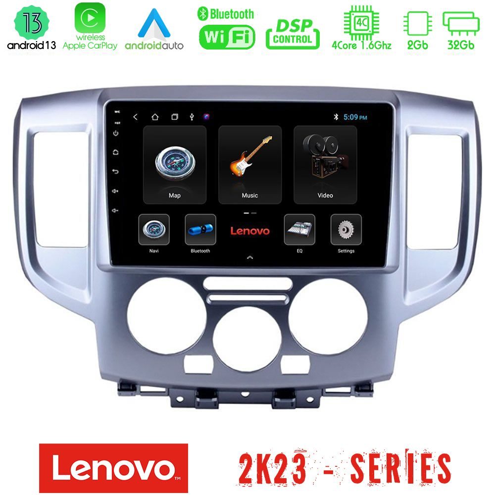 Lenovo Car Pad Nissan NV200 4Core Android 13 2+32GB Navigation Multimedia Tablet 9"