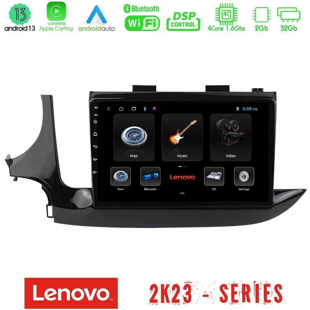 Lenovo Car Pad Opel Mokka 2016-2020 4Core Android 13 2+32GB Navigation Multimedia Tablet 9"