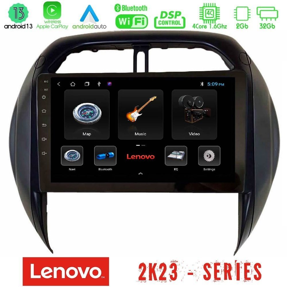 Lenovo Car Pad Toyota RAV4 2001 – 2005 4Core Android 13 2+32GB Navigation Multimedia Tablet 9"