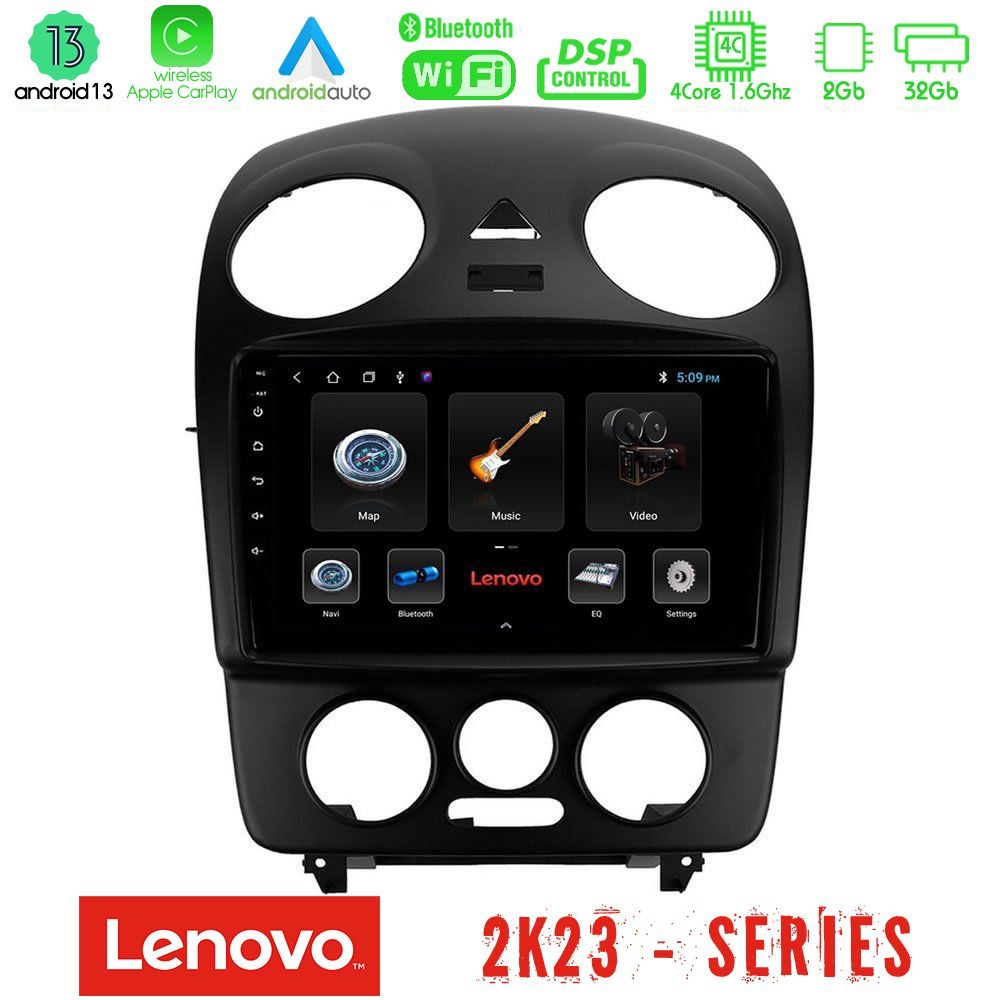 Lenovo Car Pad VW Beetle 4Core Android 13 2+32GB Navigation Multimedia Tablet 9"