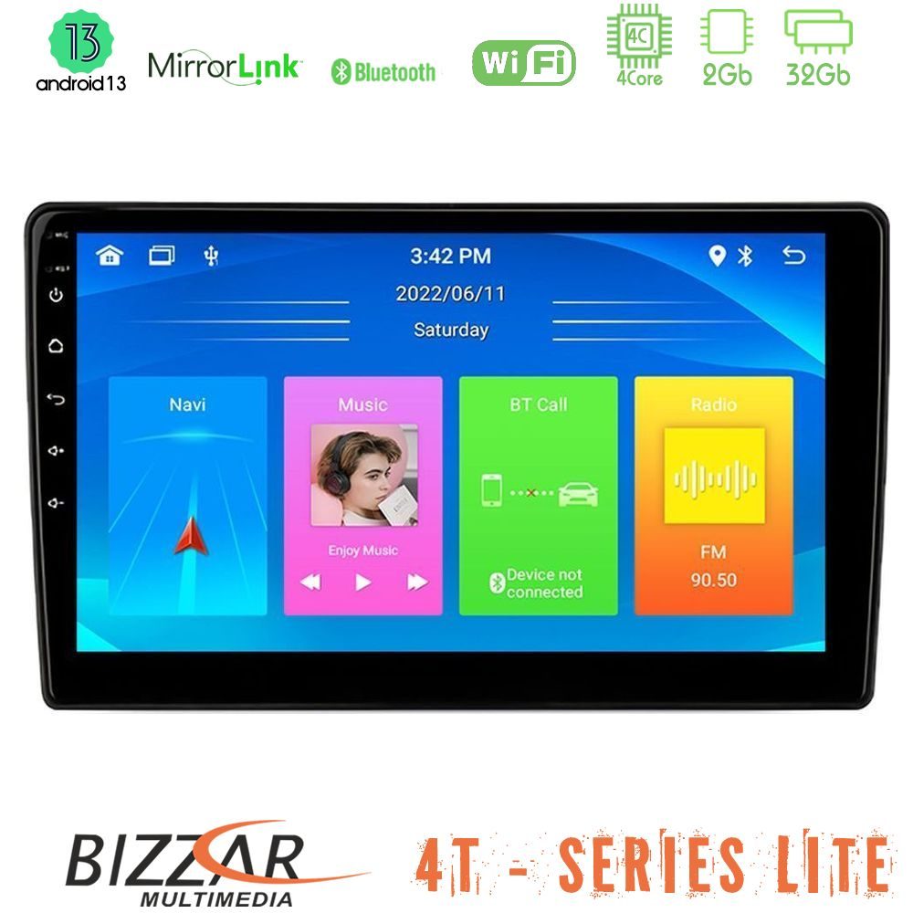 Bizzar 4T Series Opel Astra/Corsa/Antara/Zafira 4Core Android13 2+32GB Navigation Multimedia Tablet 9" (Μαύρο Χρώμα)