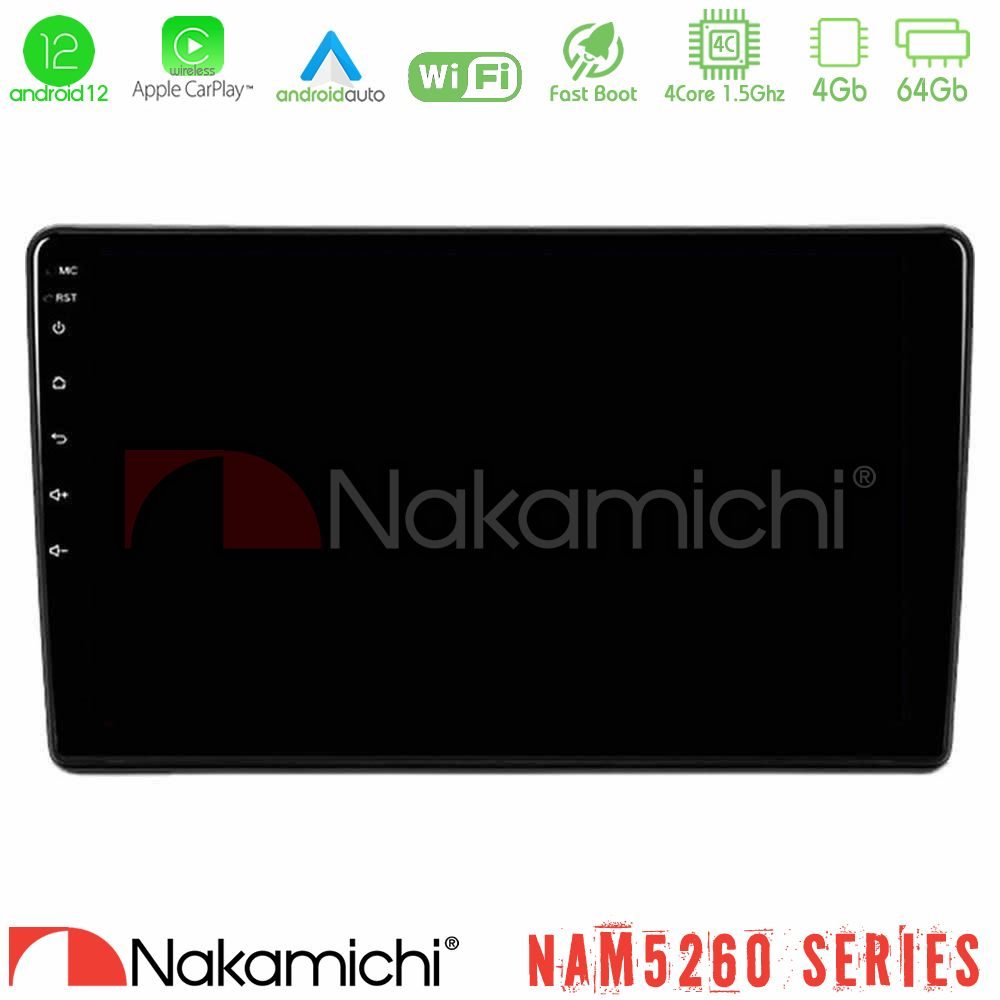 Nakamichi NAM5260 Series 4Core Android12 4+64GB Alfa Romeo 159/Brera/Spider Navigation Multimedia Tablet 9" Με Carplay & Android Auto