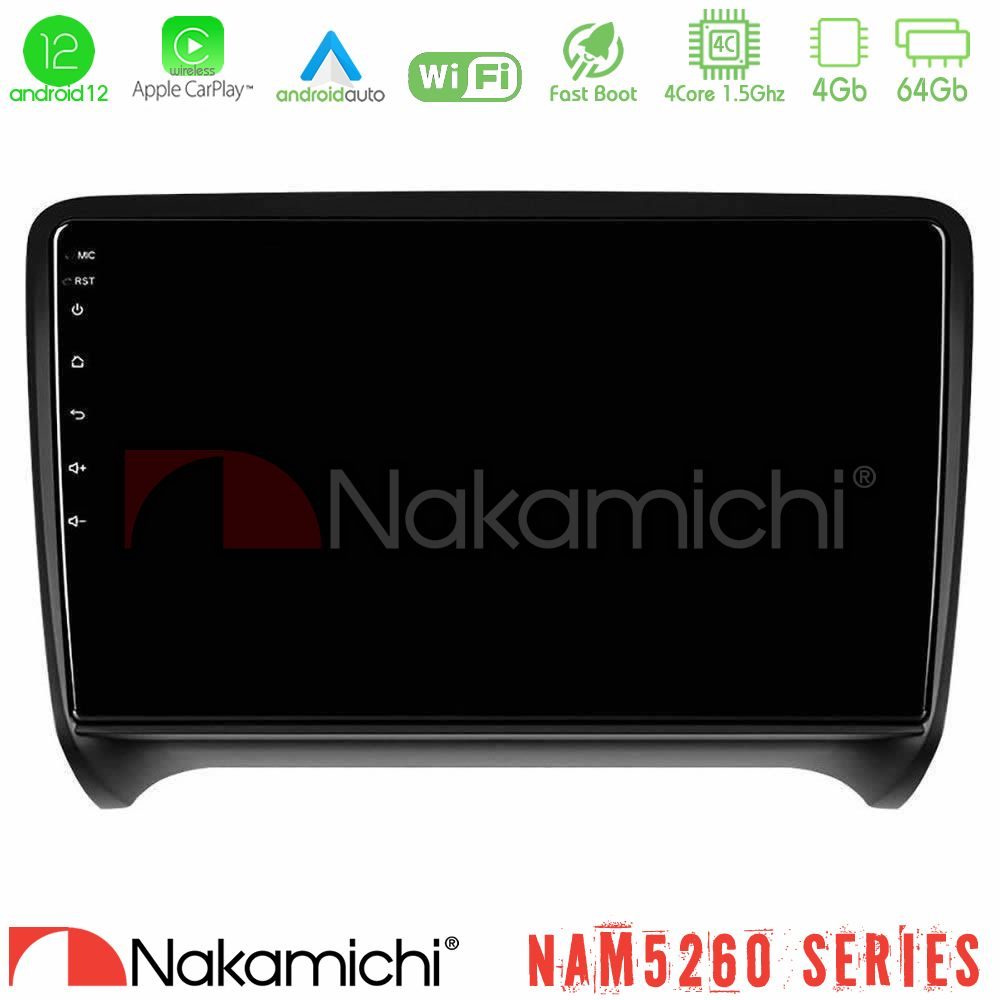 Nakamichi NAM5260 Series 4Core Android12 4+64GB Audi TT B7 Navigation Multimedia Tablet 9" Με Carplay & Android Auto