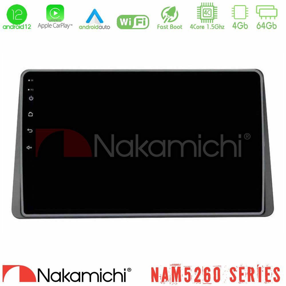 Nakamichi NAM5260 Series Dacia Duster 2022-2024 4Core Android12 4+64GB Navigation Multimedia Tablet 9" Με Carplay & Android Auto