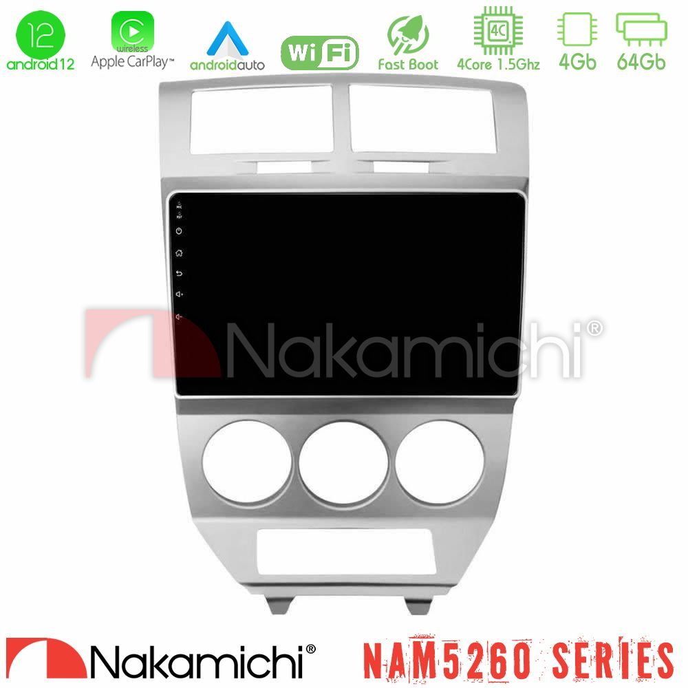 Nakamichi NAM5260 Series 4Core Android12 4+64GB Dodge Caliber 2006-2011 Navigation Multimedia Tablet 10" Με Carplay & Android Auto