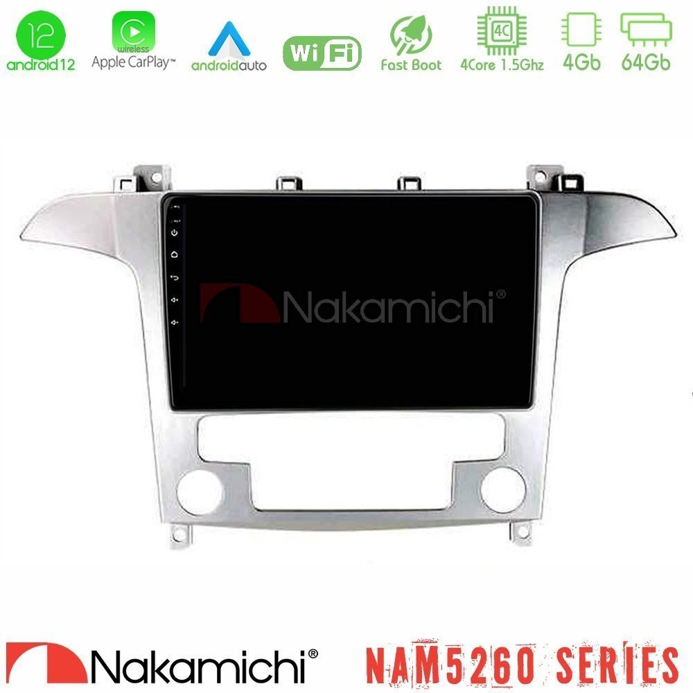 Nakamichi NAM5260 Series Ford S-Max 2006-2012 4Core Android12 4+64GB Navigation Multimedia Tablet 9" Με Carplay & Android Auto