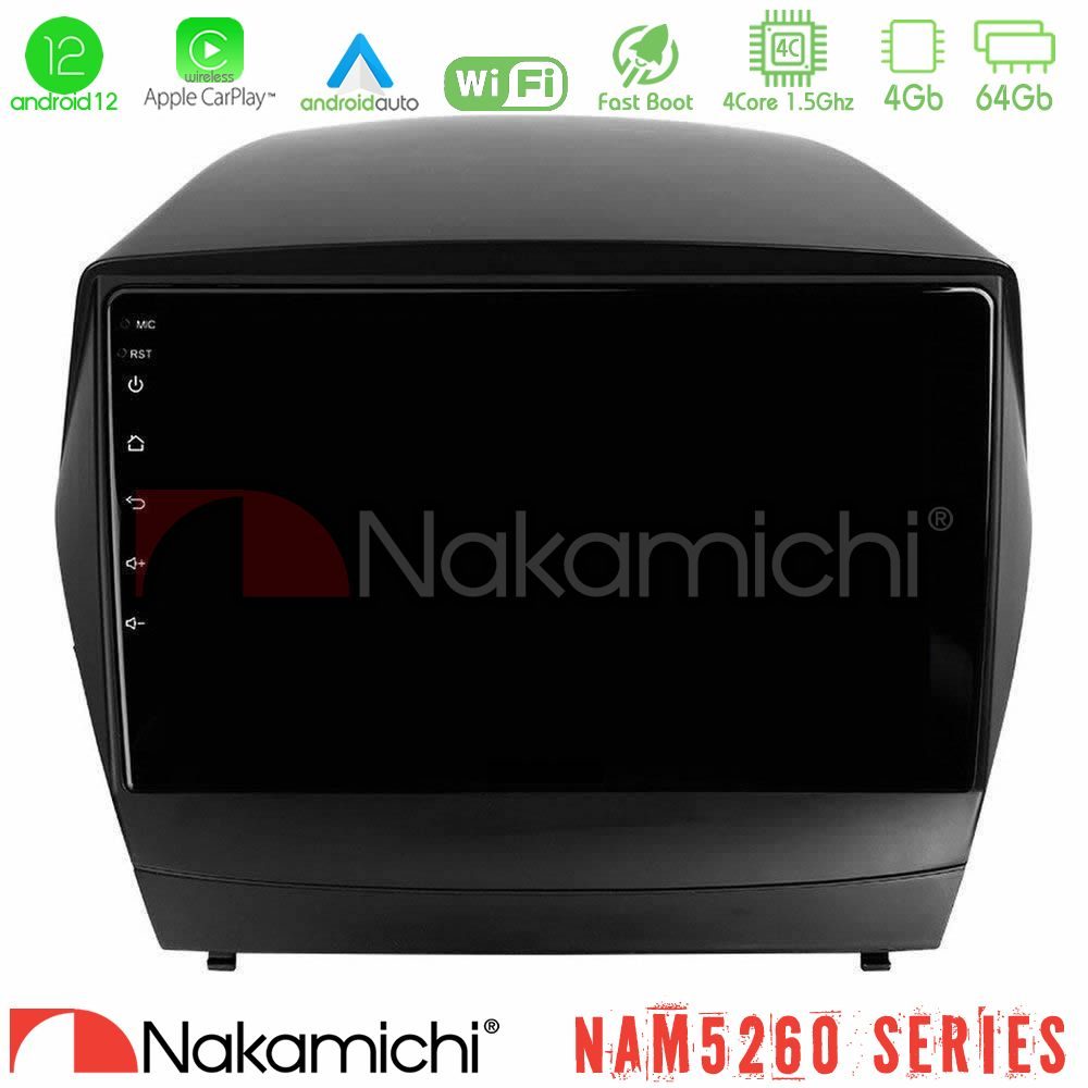Nakamichi NAM5260 Series 4Core Android12 4+64GB Hyundai IX35 Auto A/C Navigation Multimedia Tablet 9" Με Carplay & Android Auto