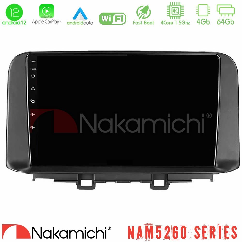 Nakamichi NAM5260 Series 4Core Android12 4+64GB Hyundai Kona 2018-2023 Navigation Multimedia Tablet 10" Με Carplay & Android Auto