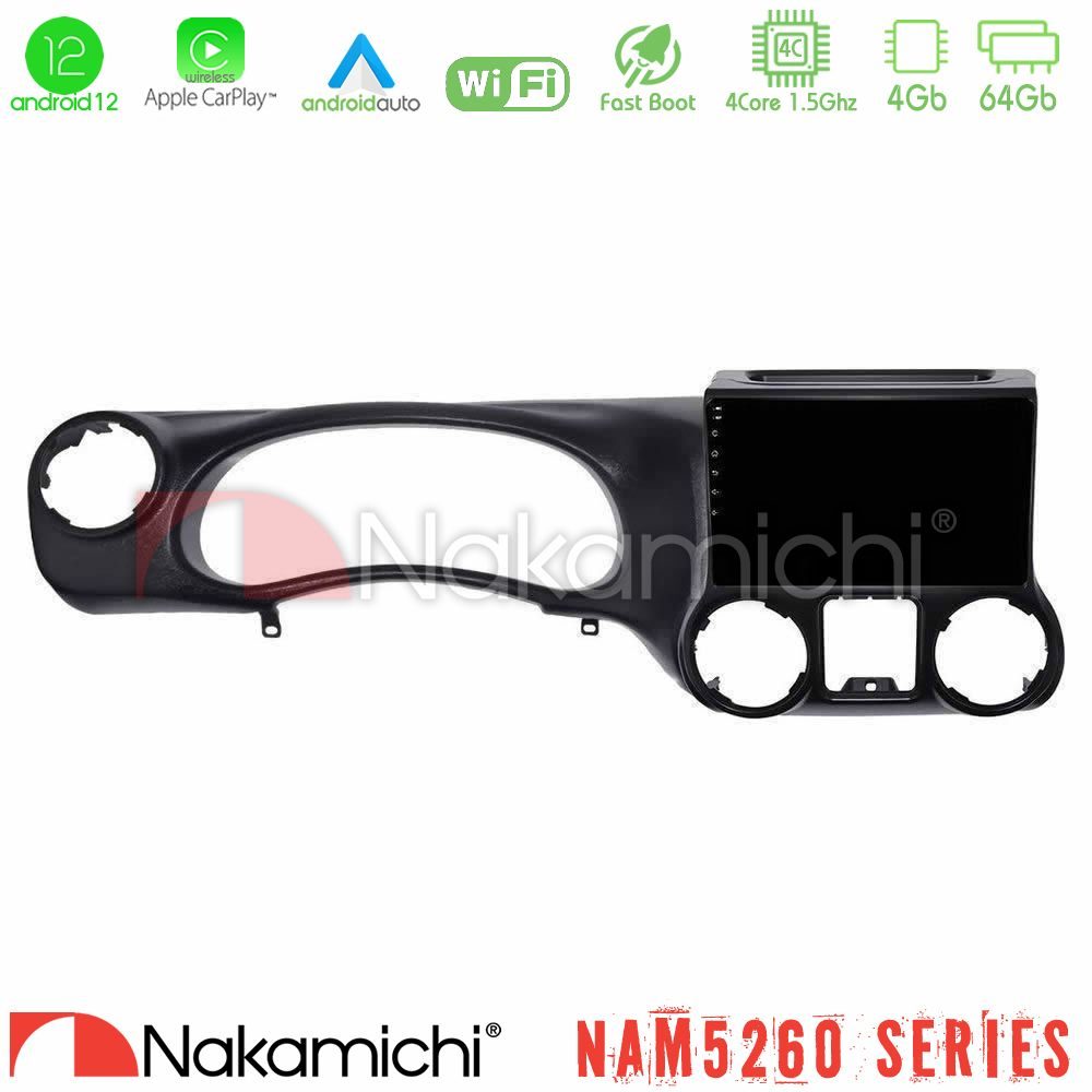 Nakamichi NAM5260 Series 4Core Android12 4+64GB Jeep Wrangler 2011-2014 Navigation Multimedia Tablet 10" Με Carplay & Android Auto