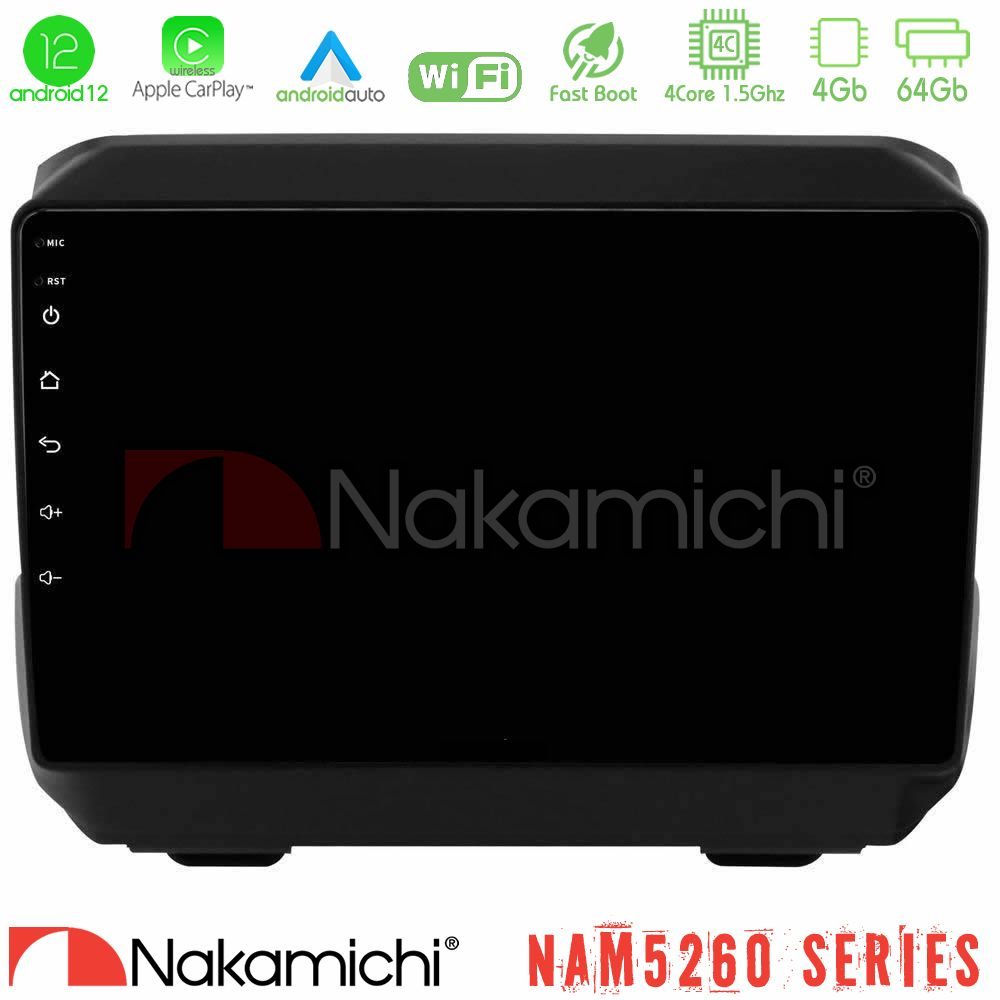 Nakamichi NAM5260 Series 4Core Android12 4+64GB Jeep Wrangler 2018-> Navigation Multimedia Tablet 9" Με Carplay & Android Auto