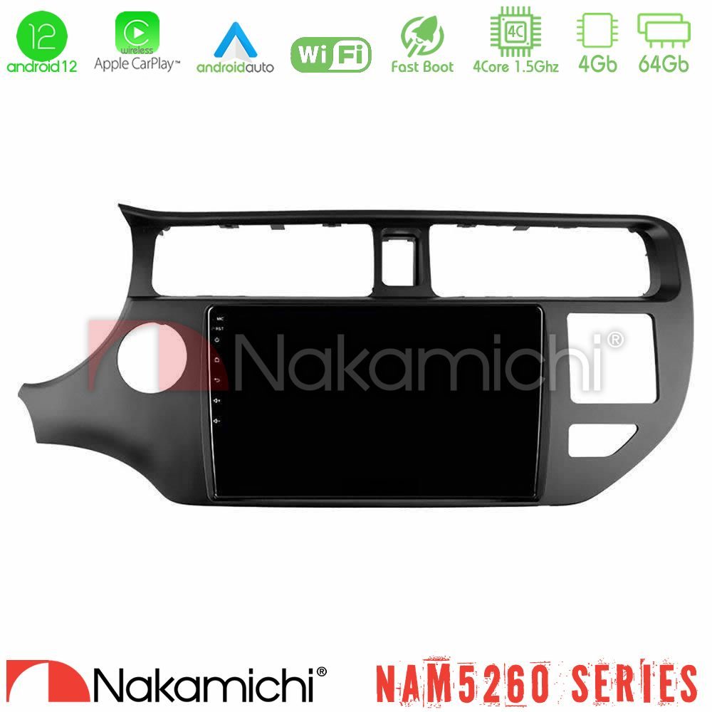 Nakamichi NAM5260 Series 4Core Android12 4+64GB Kia Rio 2011-2015 Navigation Multimedia Tablet 9" Με Carplay & Android Auto