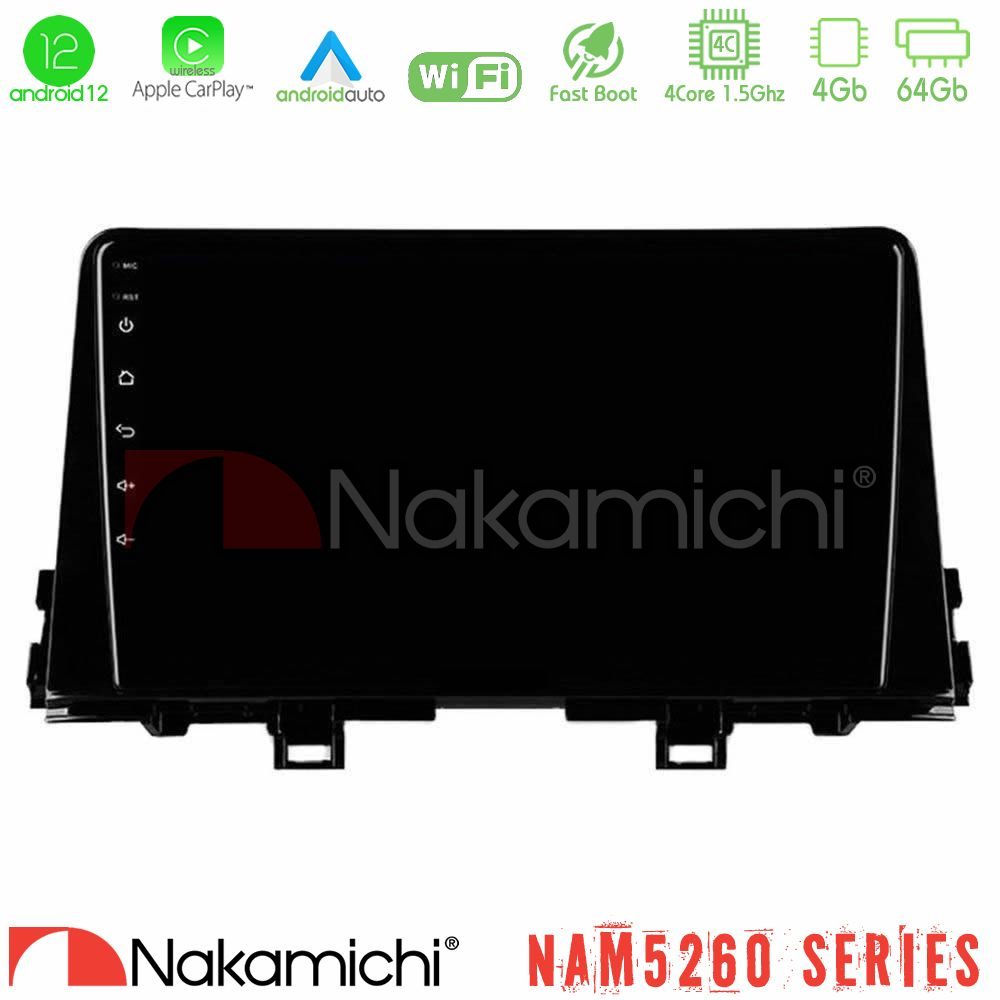 Nakamichi NAM5260 Series 4Core Android12 4+64GB Kia Picanto 2017-2021 Navigation Multimedia Tablet 9" Με Carplay & Android Auto
