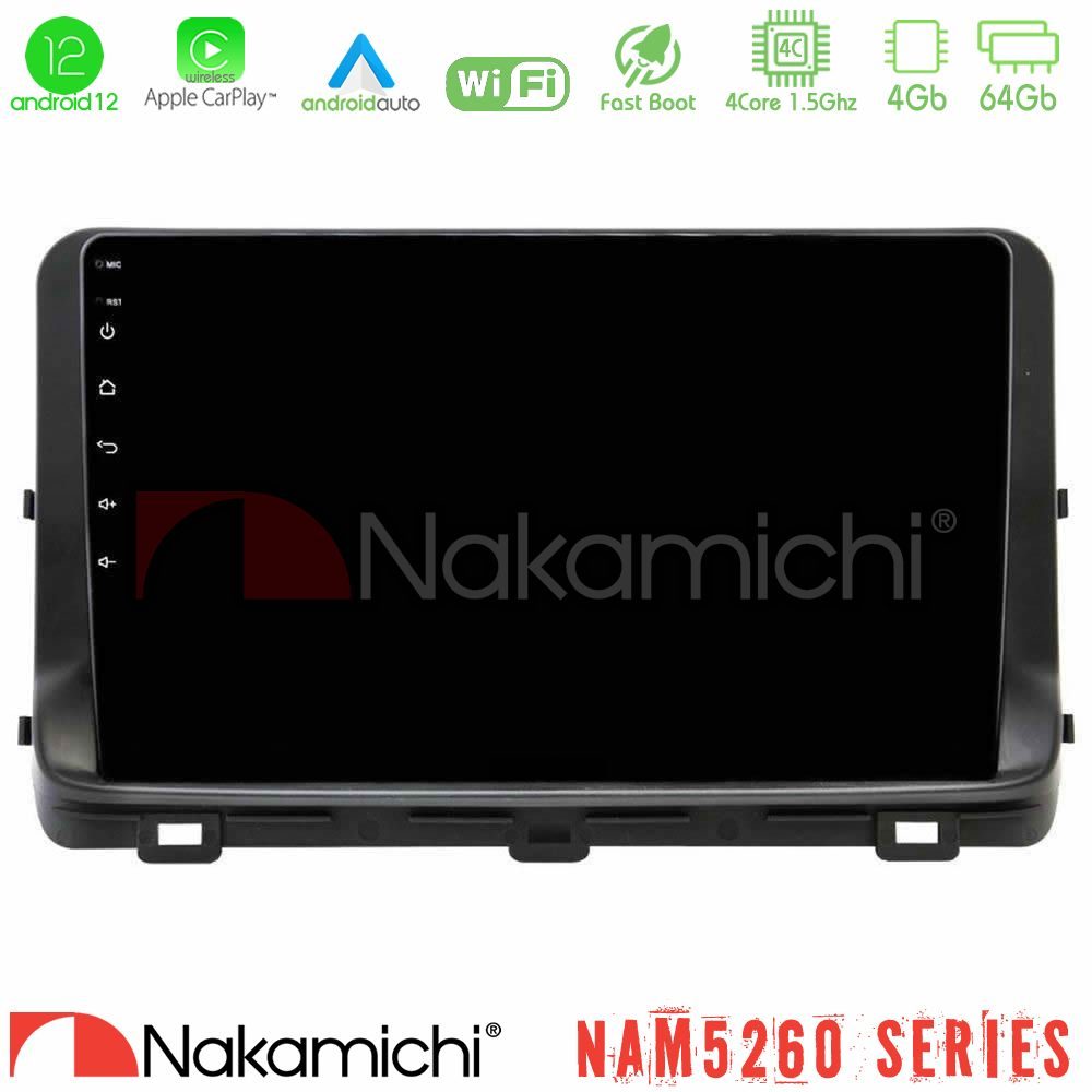 Nakamichi NAM5260 Series 4Core Android12 4+64GB Kia Ceed 2018-2023 Navigation Multimedia Tablet 10" Με Carplay & Android Auto