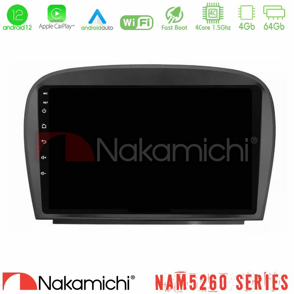 Nakamichi NAM5260 Series 4Core Android12 4+64GB Mercedes SL Class 2005-2011 Navigation Multimedia Tablet 9" Με Carplay & Android Auto