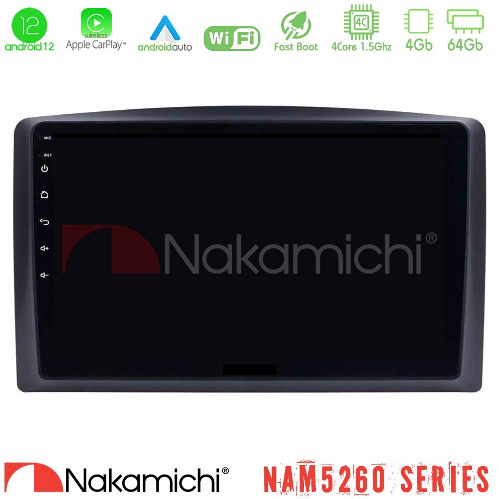 Nakamichi NAM5260 Series 4Core Android12 4+64GB Mercedes Vito 2015-2021 Navigation Multimedia Tablet 10" Με Carplay & Android Auto
