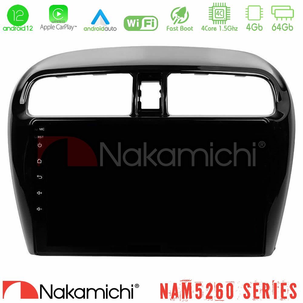 Nakamichi NAM5260 Series 4Core Android12 4+64GB Mitsubishi Space Star 2013-2016 Navigation Multimedia Tablet 9" Με Carplay & Android Auto