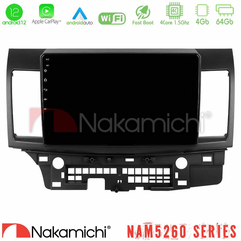 Nakamichi NAM5260 Series 4Core Android12 4+64GB Mitsubishi Lancer 2008 – 2015 Navigation Multimedia Tablet 10" Με Carplay & Android Auto