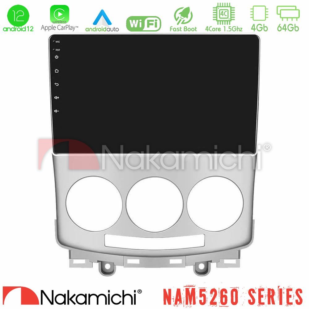 Nakamichi NAM5260 Series Mazda 5 2004-2010 4Core Android12 4+64GB Navigation Multimedia Tablet 9" Με Carplay & Android Auto