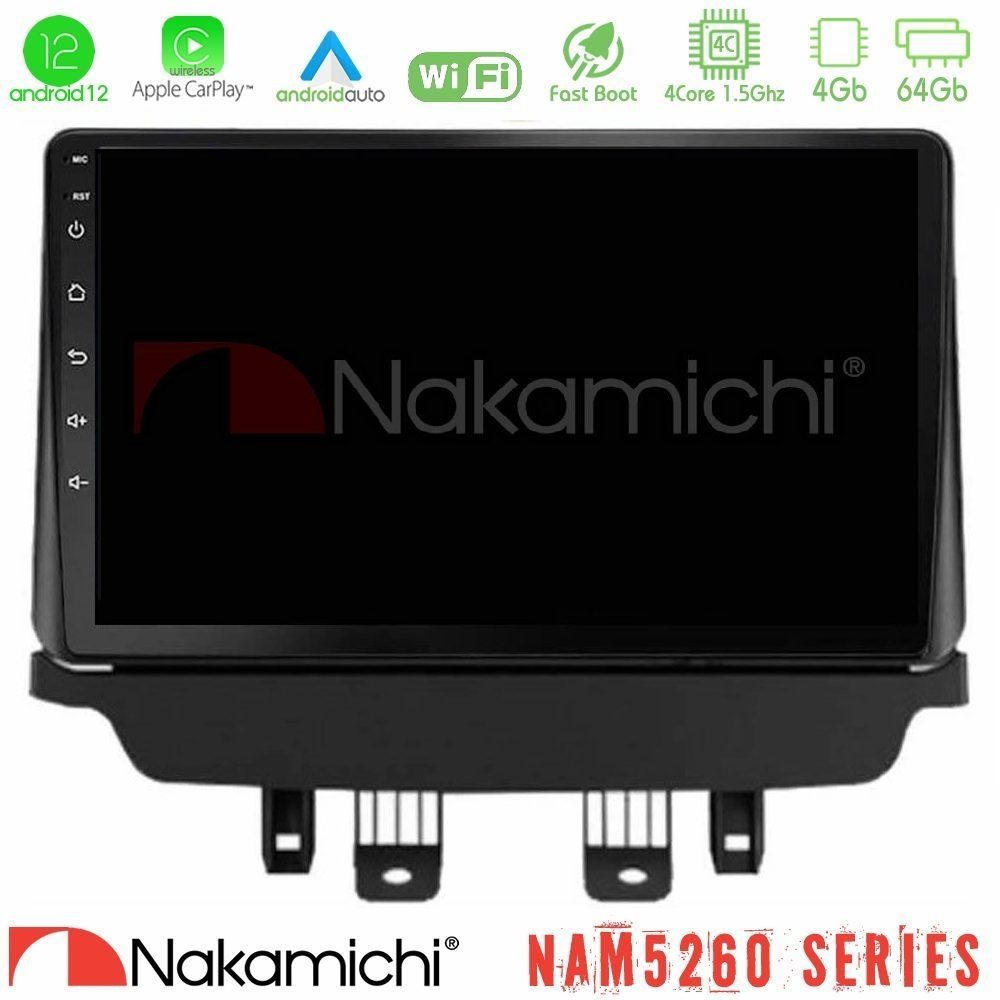 Nakamichi NAM5260 Series 4Core Android12 4+64GB Mazda 2 2014-2021 Navigation Multimedia Tablet 9" Με Carplay & Android Auto