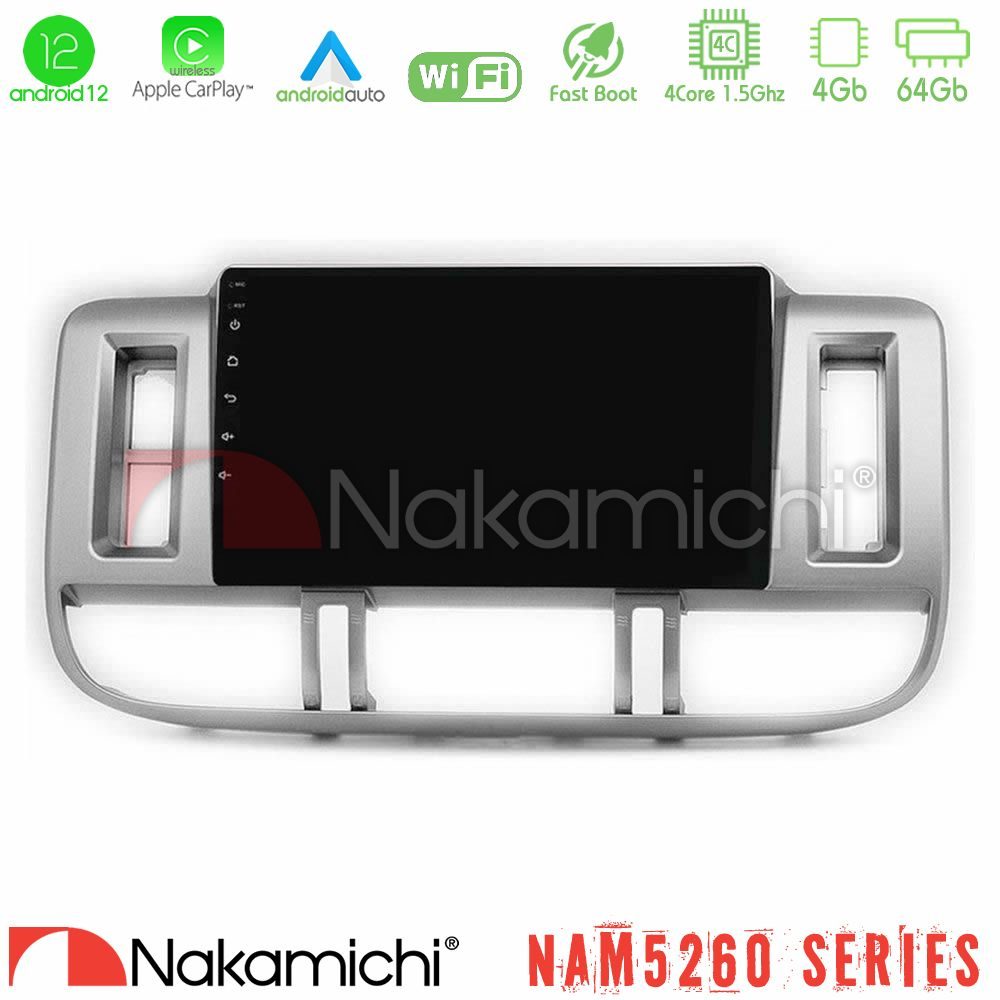 Nakamichi NAM5260 Series 4Core Android12 4+64GB Nissan X-Trail (T30) 2000-2003 Navigation Multimedia Tablet 9" Με Carplay & Android Auto
