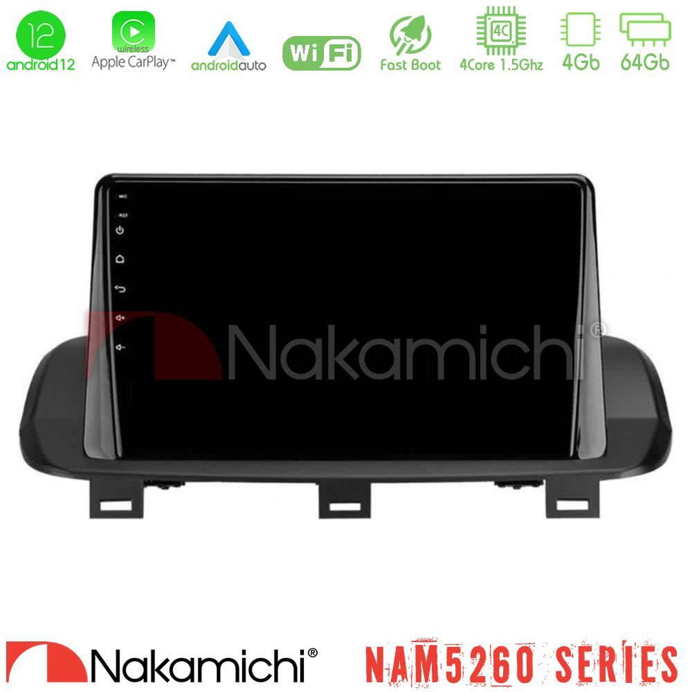 Nakamichi NAM5260 Series 4Core Android12 4+64GB Nissan Qashqai J12 & X-Trail T33 Navigation Multimedia Tablet 10" Με Carplay & Android Auto