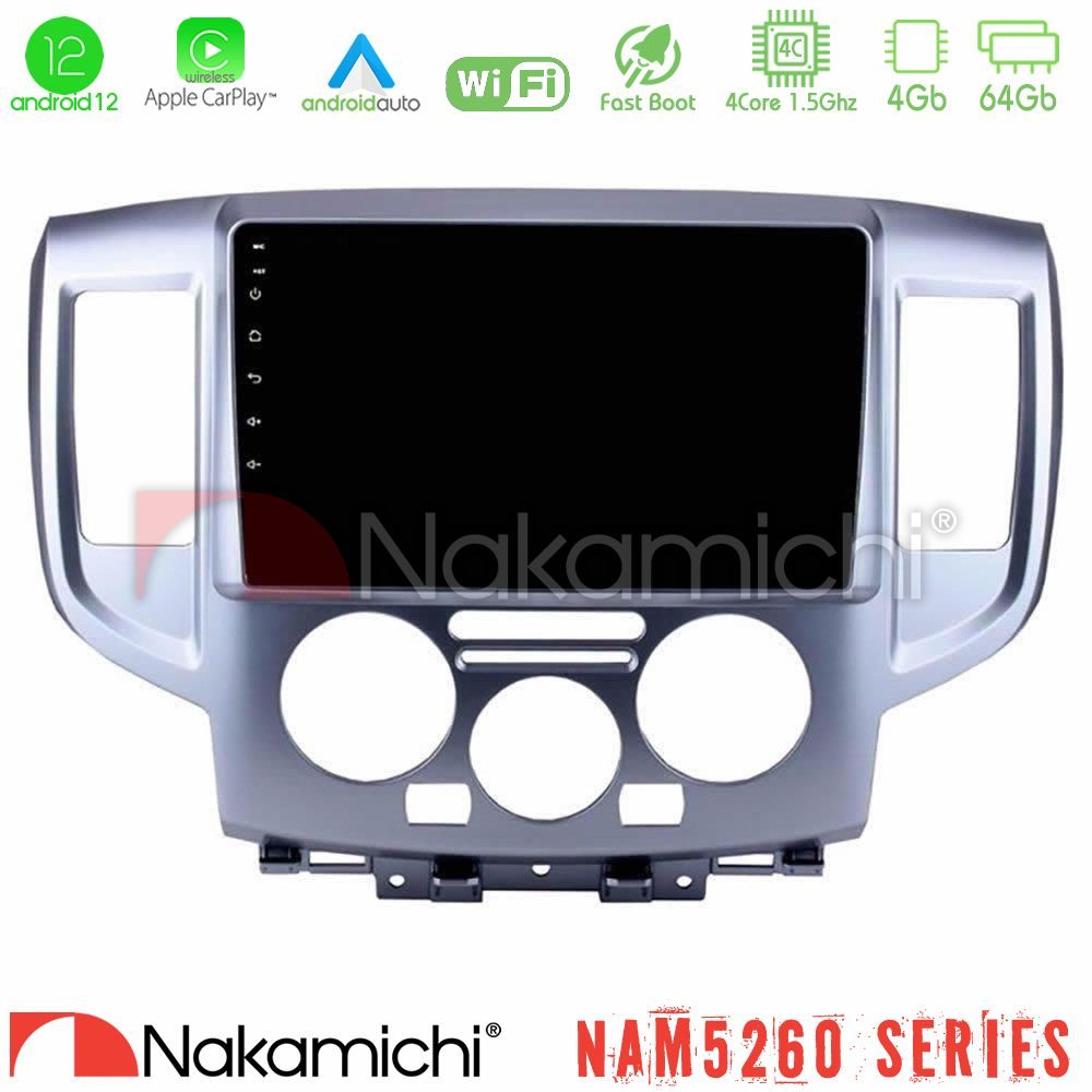 Nakamichi NAM5260 Series 4Core Android12 4+64GB Nissan NV200 Navigation Multimedia Tablet 9" Με Carplay & Android Auto