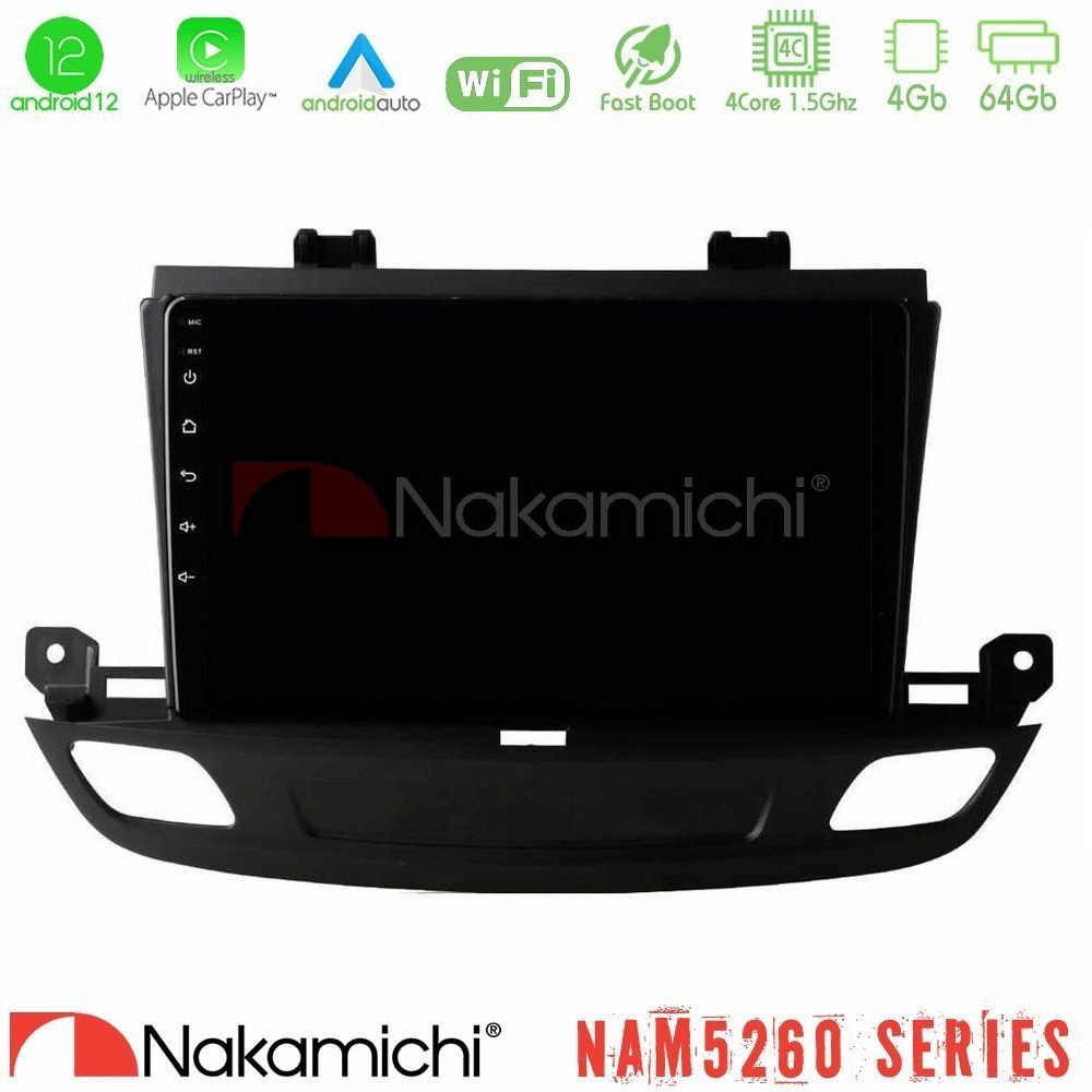 Nakamichi NAM5260 Series 4Core Android12 4+64GB Opel Insignia 2 2017-2020 Navigation Multimedia Tablet 9" Με Carplay & Android Auto