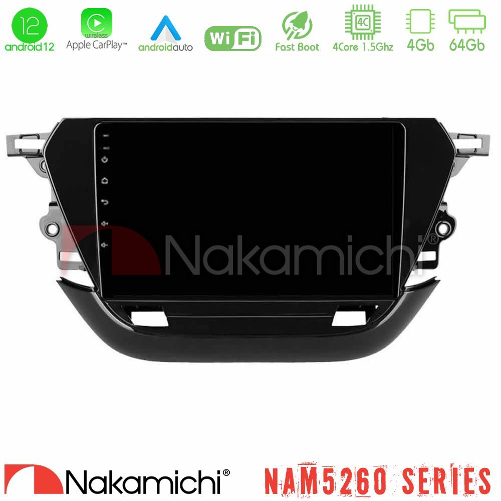 Nakamichi NAM5260 Series 4Core Android12 4+64GB Opel Corsa F 2019-2023 Navigation Multimedia Tablet 9" Με Carplay & Android Auto