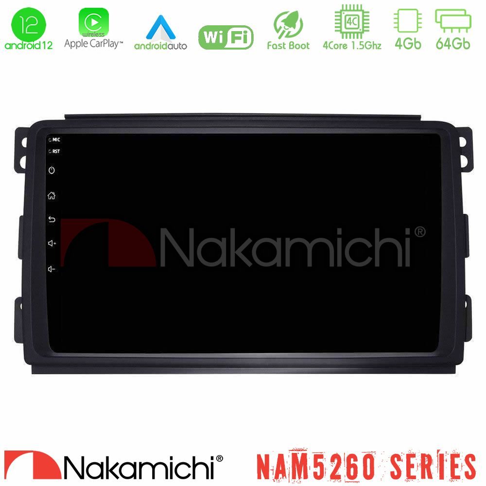 Nakamichi NAM5260 Series 4Core Android12 4+64GB Smart 451 Navigation Multimedia Tablet 9" Με Carplay & Android Auto