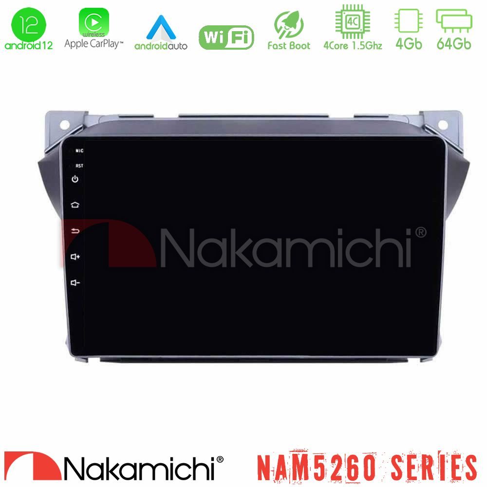Nakamichi NAM5260 Series Suzuki Alto & Nissan Pixo 4Core Android12 4+64GB Navigation Multimedia Tablet 9" Με Carplay & Android Auto