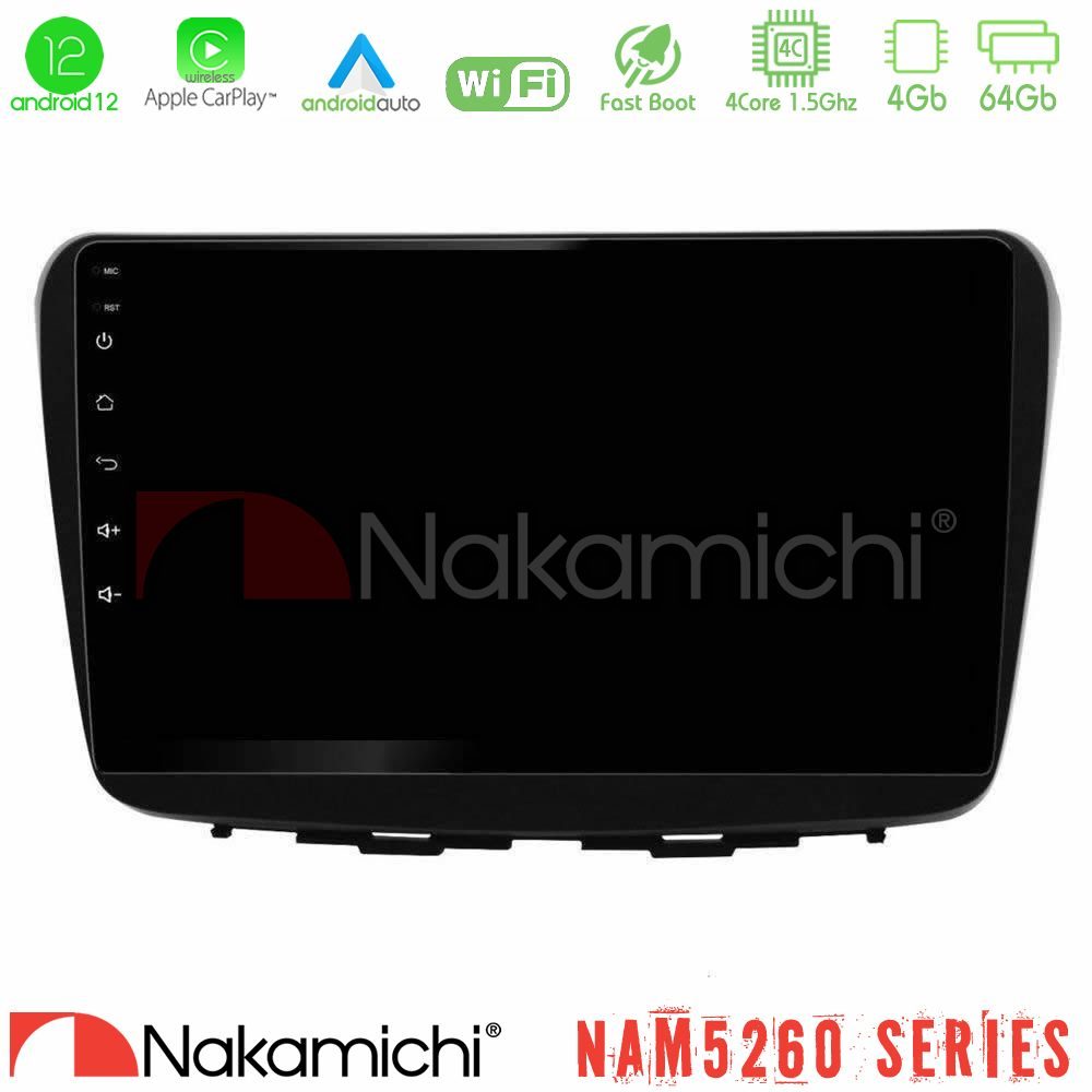 Nakamichi NAM5260 Series 4Core Android12 4+64GB Suzuki Baleno 2016-2021 Navigation Multimedia Tablet 9" Με Carplay & Android Auto