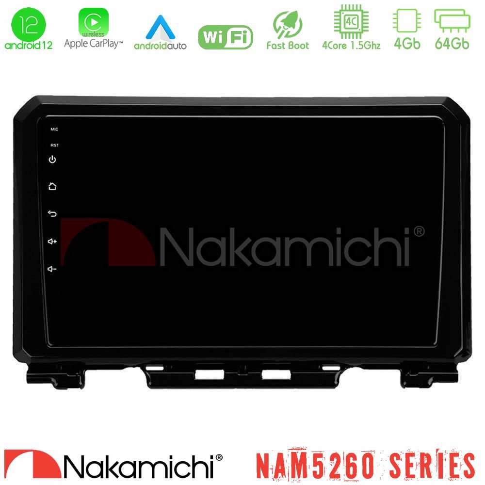 Nakamichi NAM5260 Series 4Core Android12 4+64GB Suzuki Jimny 2018-2022 Navigation Multimedia Tablet 9" Με Carplay & Android Auto