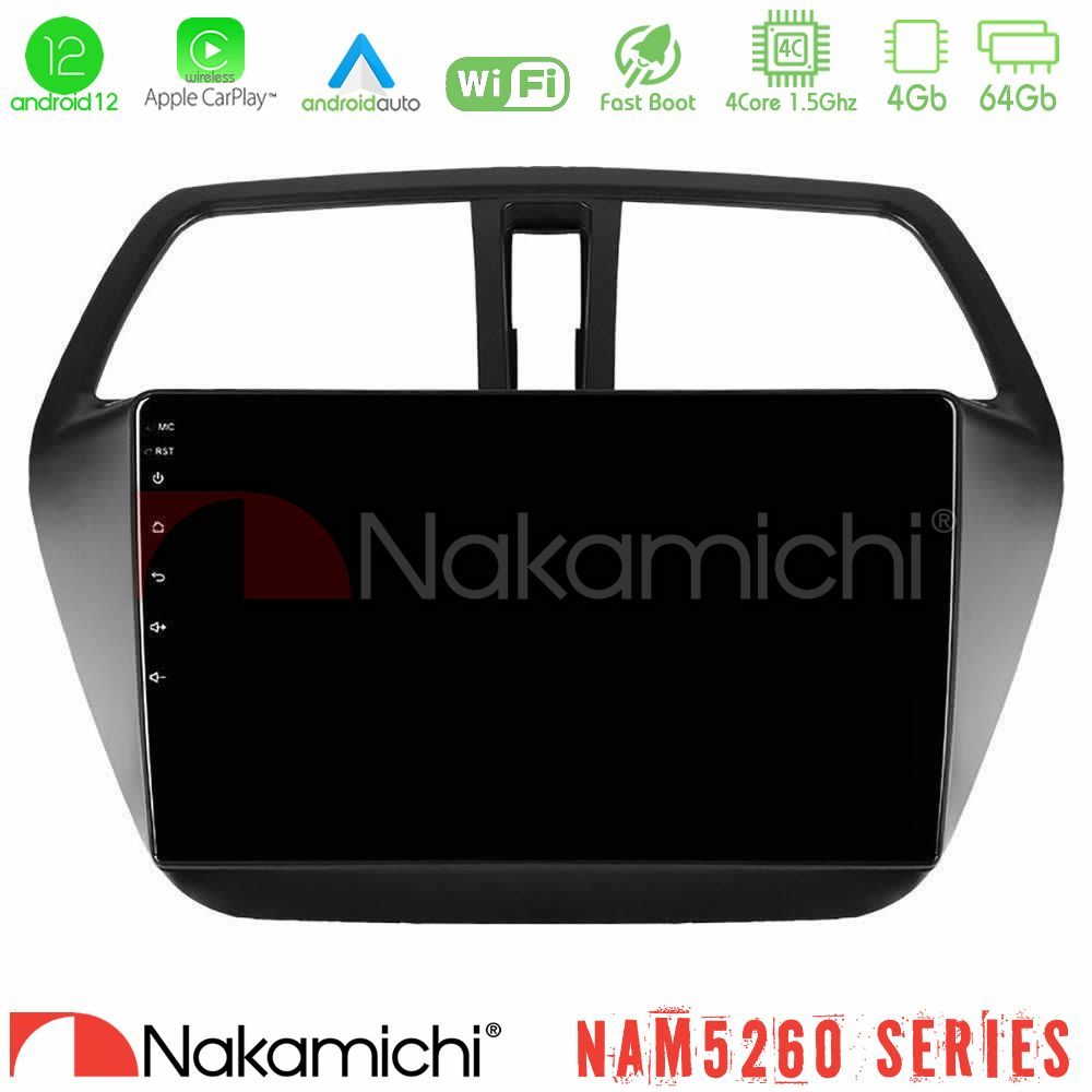 Nakamichi NAM5260 Series 4Core Android12 4+64GB Suzuki SX4 S-Cross Navigation Multimedia Tablet 9" Με Carplay & Android Auto