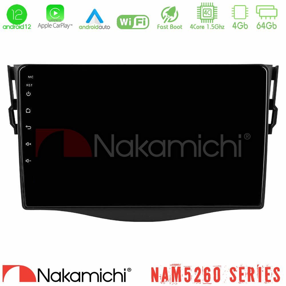 Nakamichi NAM5260 Series 4Core Android12 4+64GB Toyota RAV4 Navigation Multimedia Tablet 9" Με Carplay & Android Auto
