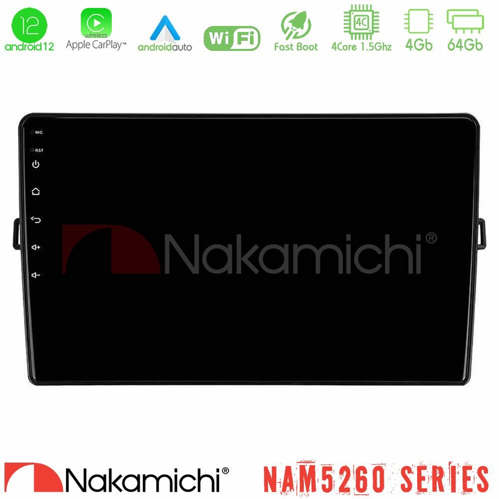 Nakamichi NAM5260 Series 4Core Android12 4+64GB Toyota Auris Navigation Multimedia Tablet 10" Με Carplay & Android Auto