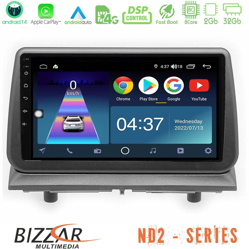 Bizzar ND2 Series 8Core Android14 2+32GB  Dodge Nitro 2007-2011 Navigation Multimedia Tablet 9" Με Carplay & Android Auto