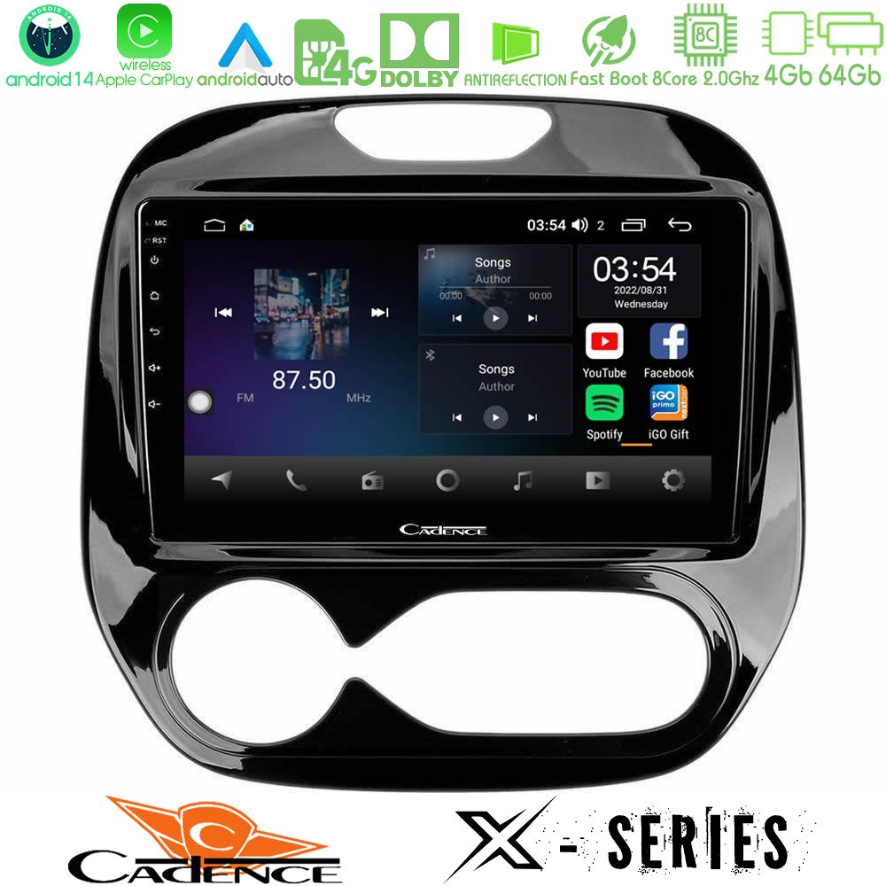 Cadence X Series Renault Captur 2013-2019 8core Android 14 4+64GB Navigation Multimedia Tablet 9"
