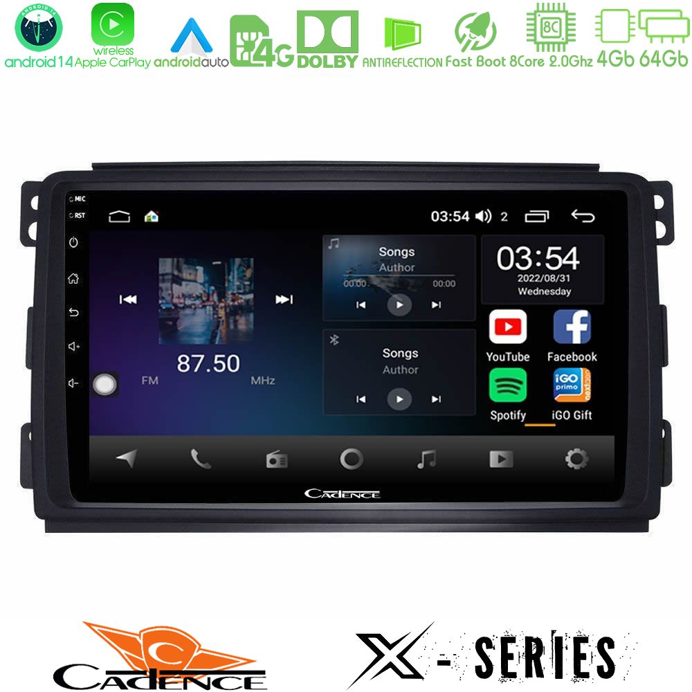 Cadence X Series Smart 451 8core Android 14 4+64GB Navigation Multimedia Tablet 9"