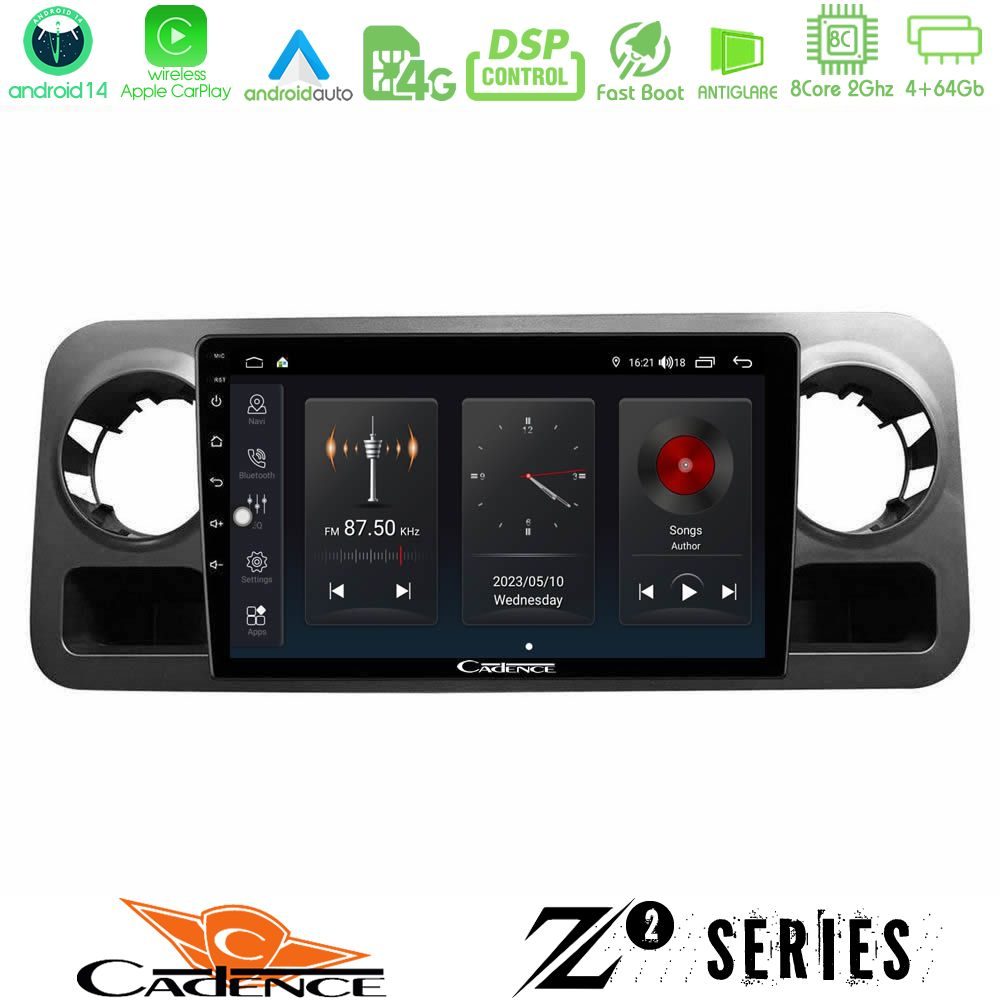 Cadence Z2 Series 8Core Android14 4+64GB  Mercedes Sprinter W907 Navigation Multimedia Tablet 10" Με Carplay & Android Auto