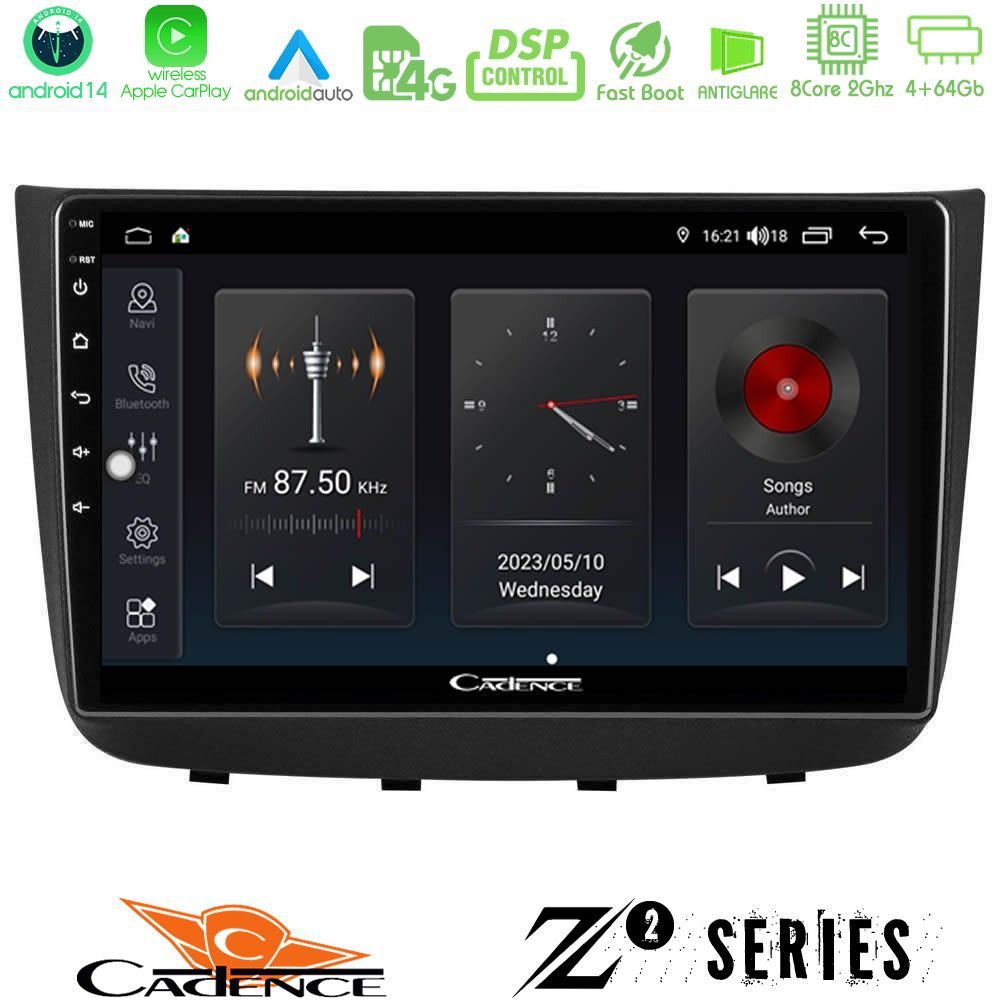 Cadence Z2 Series 8Core Android14 4+64GB  Mercedes Vito/Viano 2003-2006 Navigation Multimedia Tablet 10" Με Carplay & Android Auto