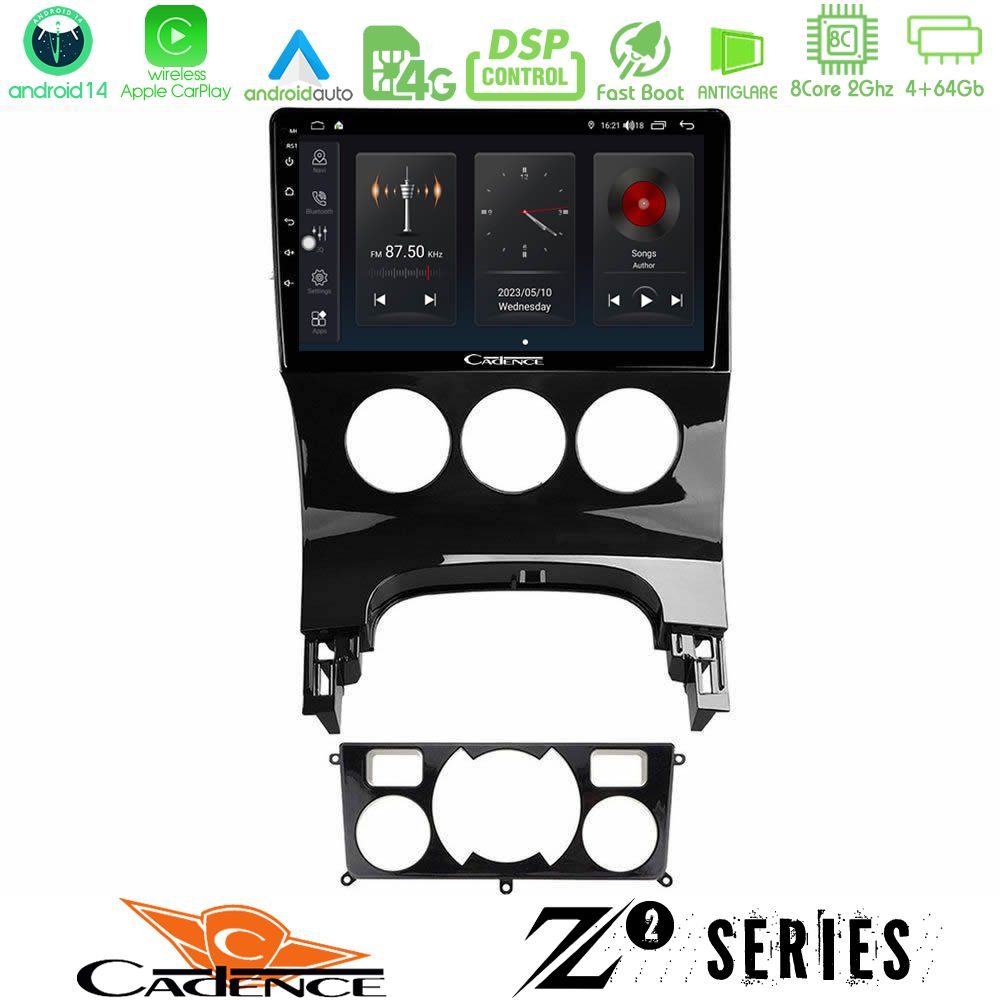 Cadence Z2 Series 8Core Android14 4+64GB  Peugeot 3008 AUTO A/C Navigation Multimedia Tablet 9" Με Carplay & Android Auto